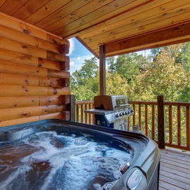 Summit View's bubbling hot tub