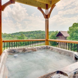 Misty Mountain Stop's bubbling hot tub