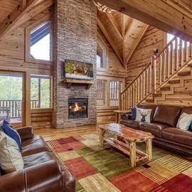Groundhog Heaven's cozy living area