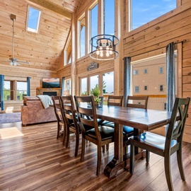 Rustic Retreat's inviting dining table