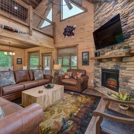 Friends in Bear Places' cozy living area