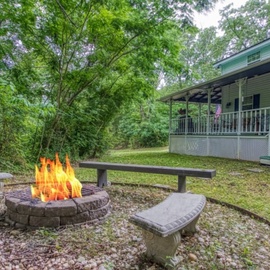 The Farmhouse's crackling firepit