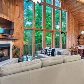 Knotty Nice's cozy living area