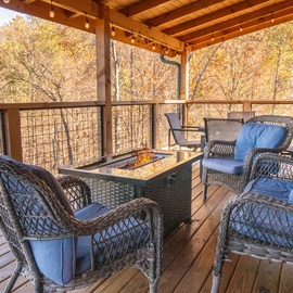 One of Cabin In The Mountains' crackling firepits
