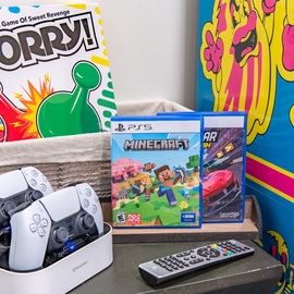 Perfect for family fun, you'll find board games, video games, and entertainment ready for rainy days or cozy evenings in together.