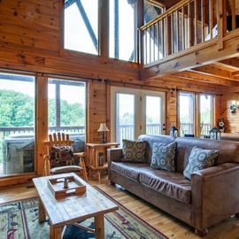 Kick Back Shack's cozy living area