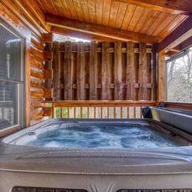 Cubs Cozy Den's bubbling hot tub