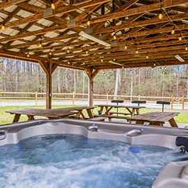 A Family Tradition's hot tub and pavilion