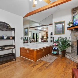 Mountain Dew's cozy living area jacuzzi