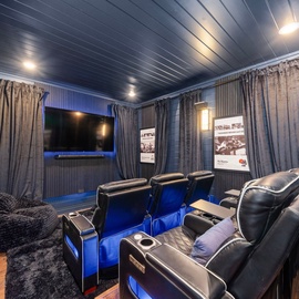 Your own private cinema awaits—sink into plush recliners and enjoy movie night in total comfort and style.