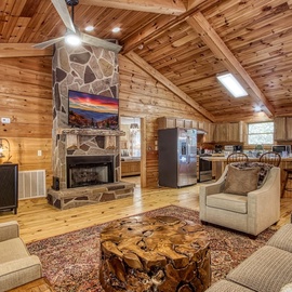 Cades Cove Escape's cozy living area