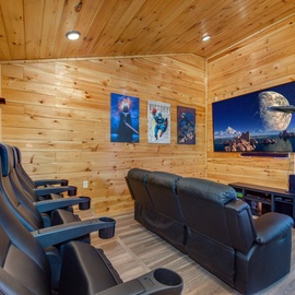 Pine Haven Cabin's theater room