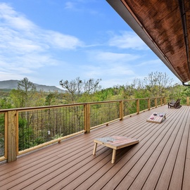Mountain Vibes' spacious decks with mountain views!