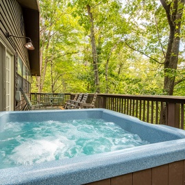 The Mountain Dacha's bubbling hot tub