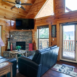 Poolin' Around's cozy living area