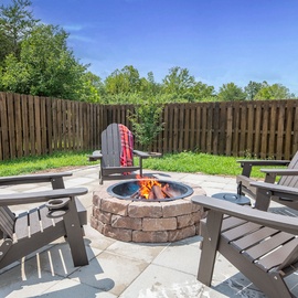 Blue Beauty's crackling fire pit