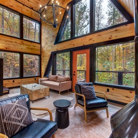 My Tennessee A-Frame's cozy living area