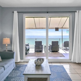 Beautiful living room with gulf views