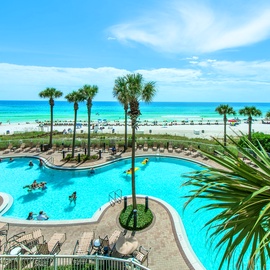 Incredible pool and beach view from the balcony