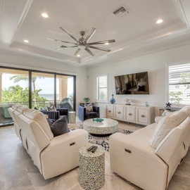 Blue Paradise Living Room with Beach Views!