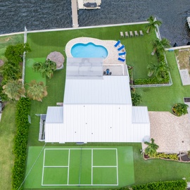 We have a putting green and a tennis court!
