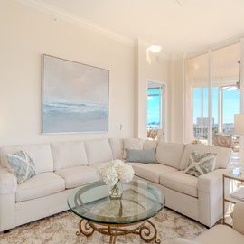Lanai access from living room and lots of natural light and windows.