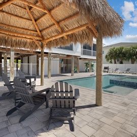 Hnagout beneath the tiki hut!