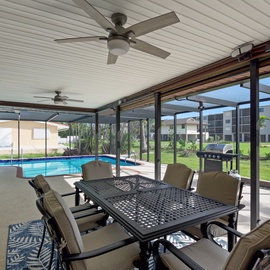 Great seating under lanai area.