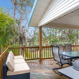 Plenty of seating and lounging outdoors