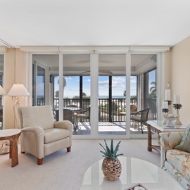Living room with ocean views