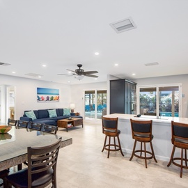 View of The Kitchen, Living, Dining.