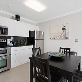 Fully equipped kitchen for easy vacation meals.