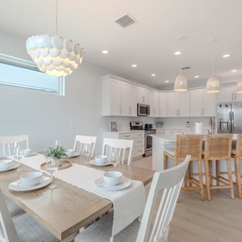 Stunning kitchen and dining area.