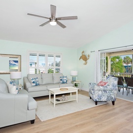 Gorgeous living room with over-sized TV