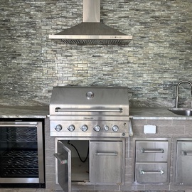 Outdoor Kitchen with Wine Fridge