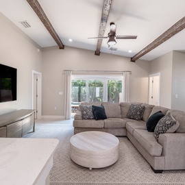 Ceiling beams to give that beach feel.