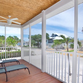Loungers on porch