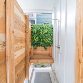 Outdoor shower.