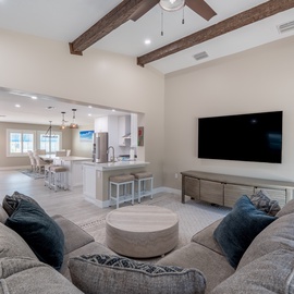 Walk into this lavish open concept living room.