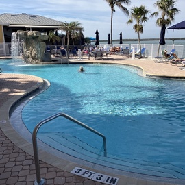 Take steps into a refreshing pool!