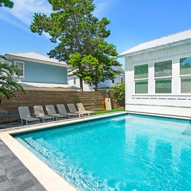 Relax on the hammock or the loungers next to the pool!