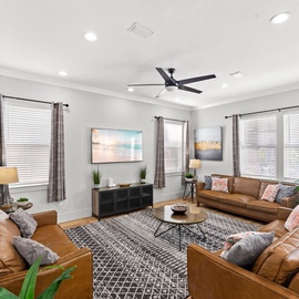 Living room with an abundance of natural light.