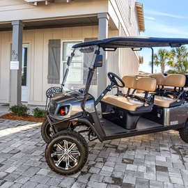 6-seater golf cart included.