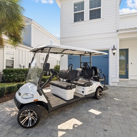 6 seater golf cart comes with the home!