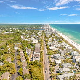 The beach access is located very close to the home.