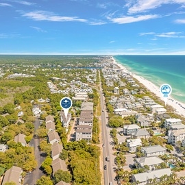 The beach access is located very close to the home.