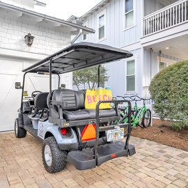 Your complimentary 6-passenger golf cart is ready for cruising around the area and enjoying the coastal scenery.