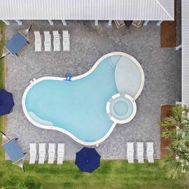 The beautiful, resort-style pool is the perfect space to swim and relax!