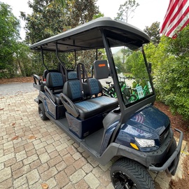 Your private golf cart awaits to whisk you around the property in comfort and style.
