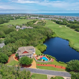 CC124: Corolla Beach House l Aerial View